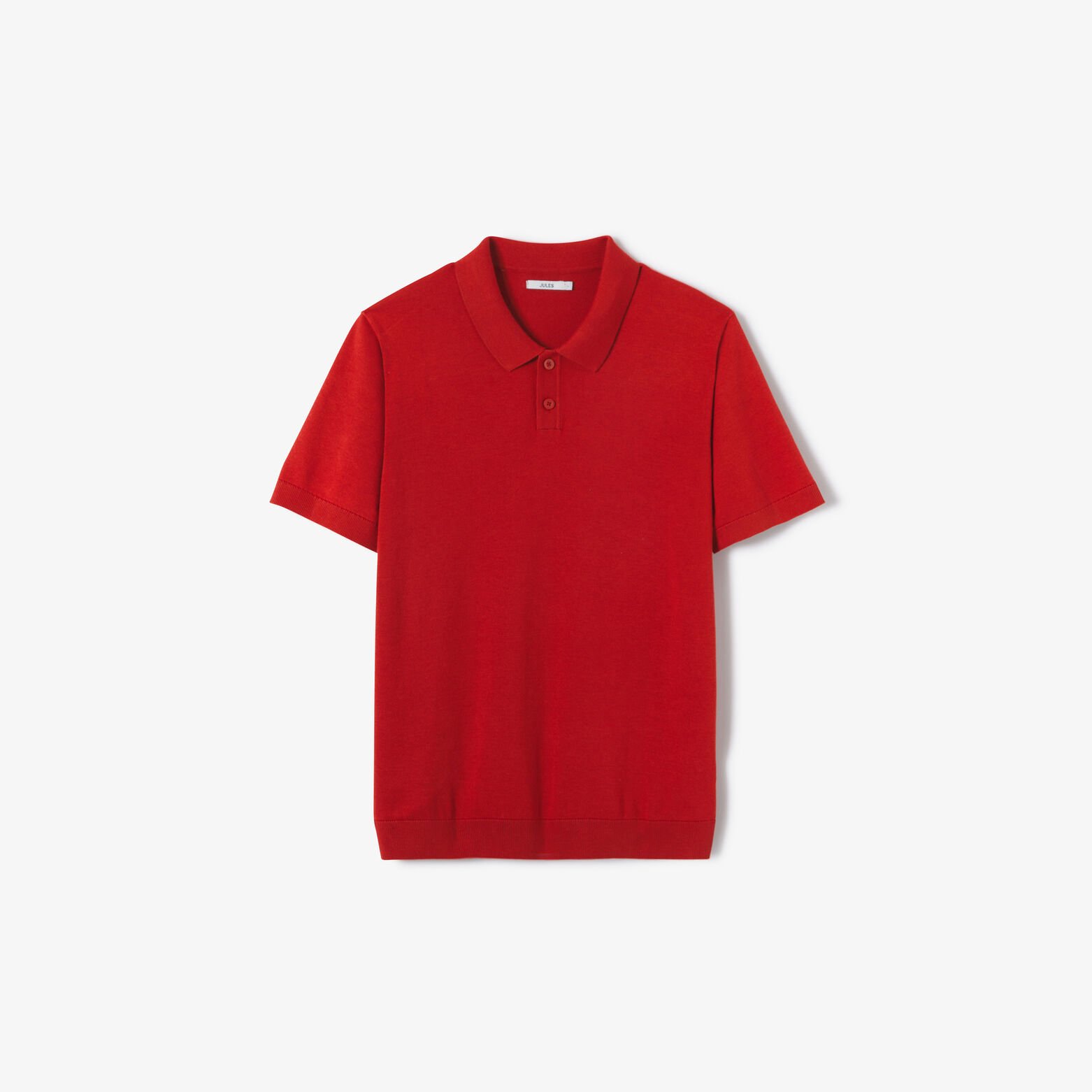 Polo en maille manches courtes col boutonn&eacute;