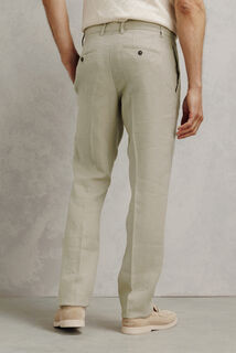 Straight fit chinobroek in 100% linnen