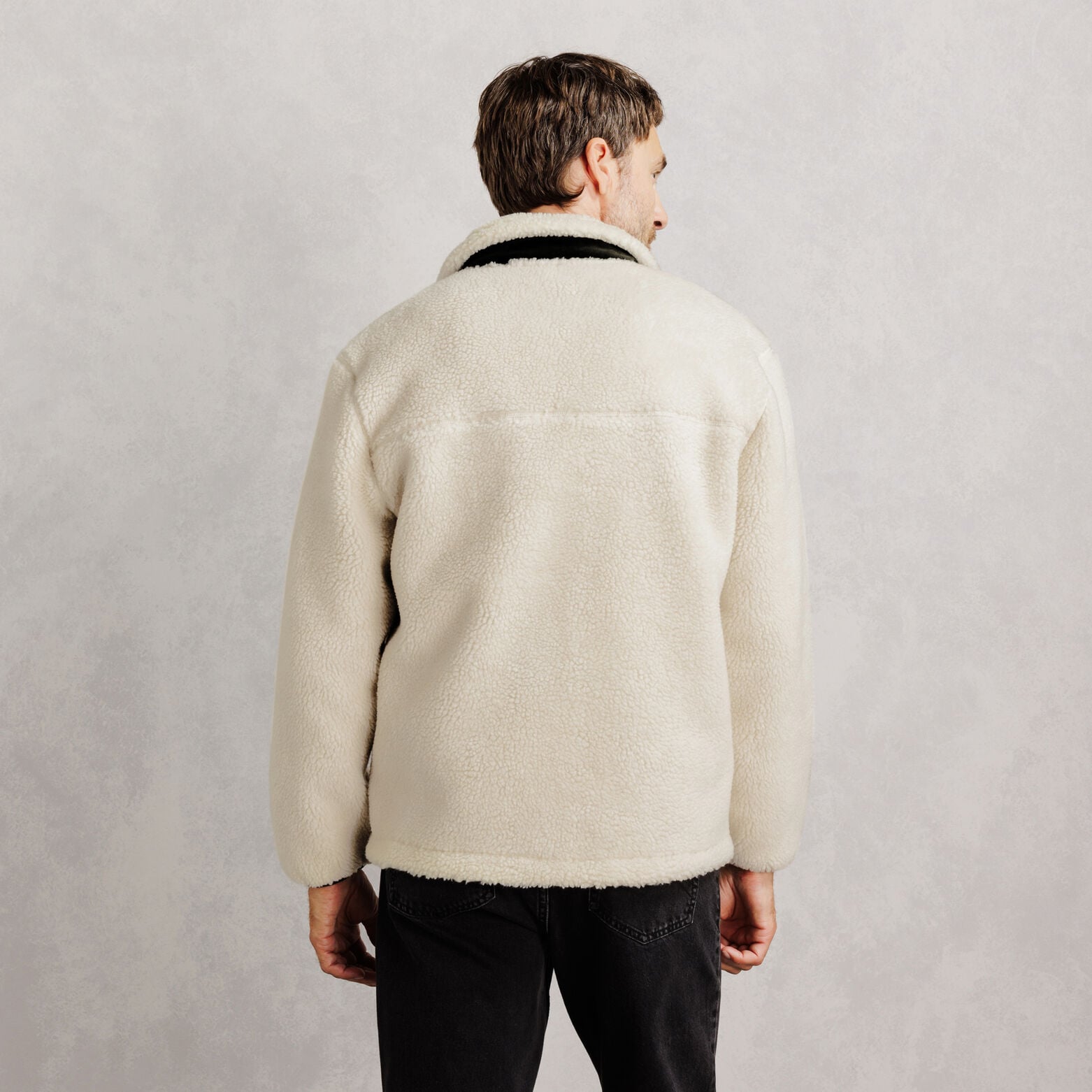 Veste zipp&eacute;e sherpa contrast&eacute;e