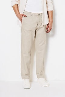 Tapered fit chinobroek in katoen en linnen