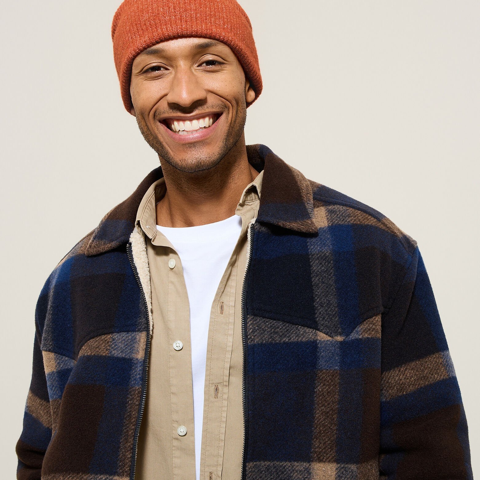 Surchemise à carreaux doublée en sherpa