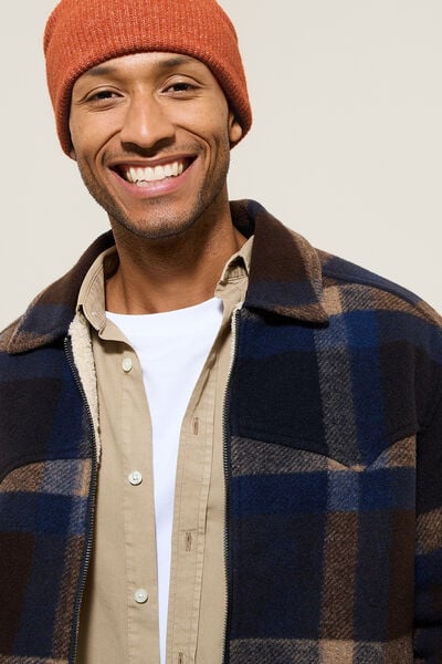 Surchemise à carreaux doublée en sherpa