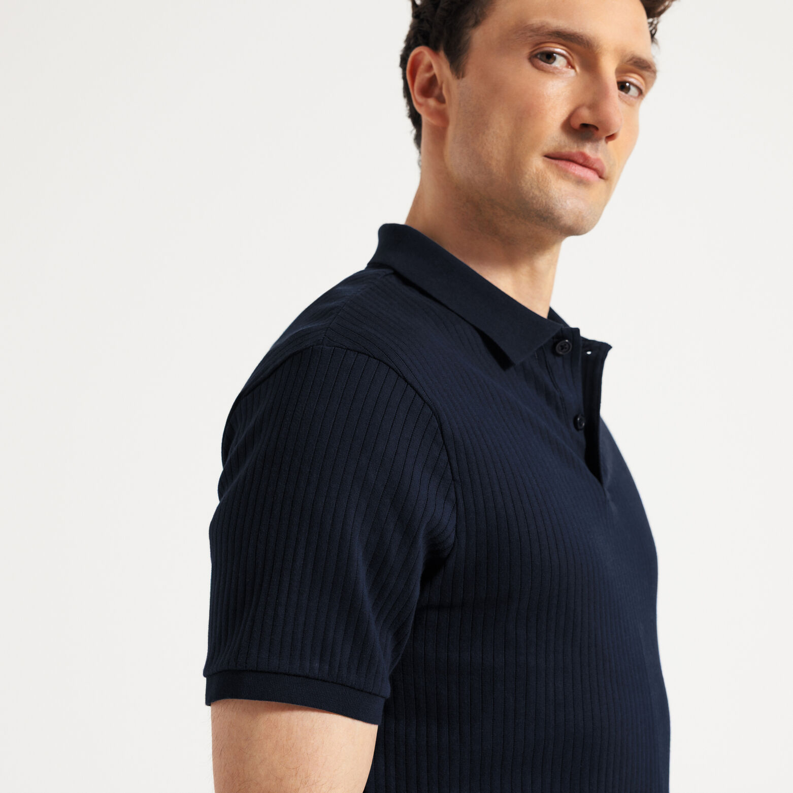 Polo korte mouwen in textuurstof