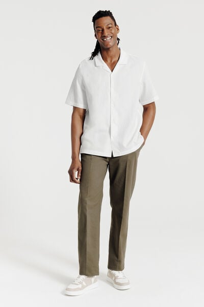 Chemisette en coton seersucker unie