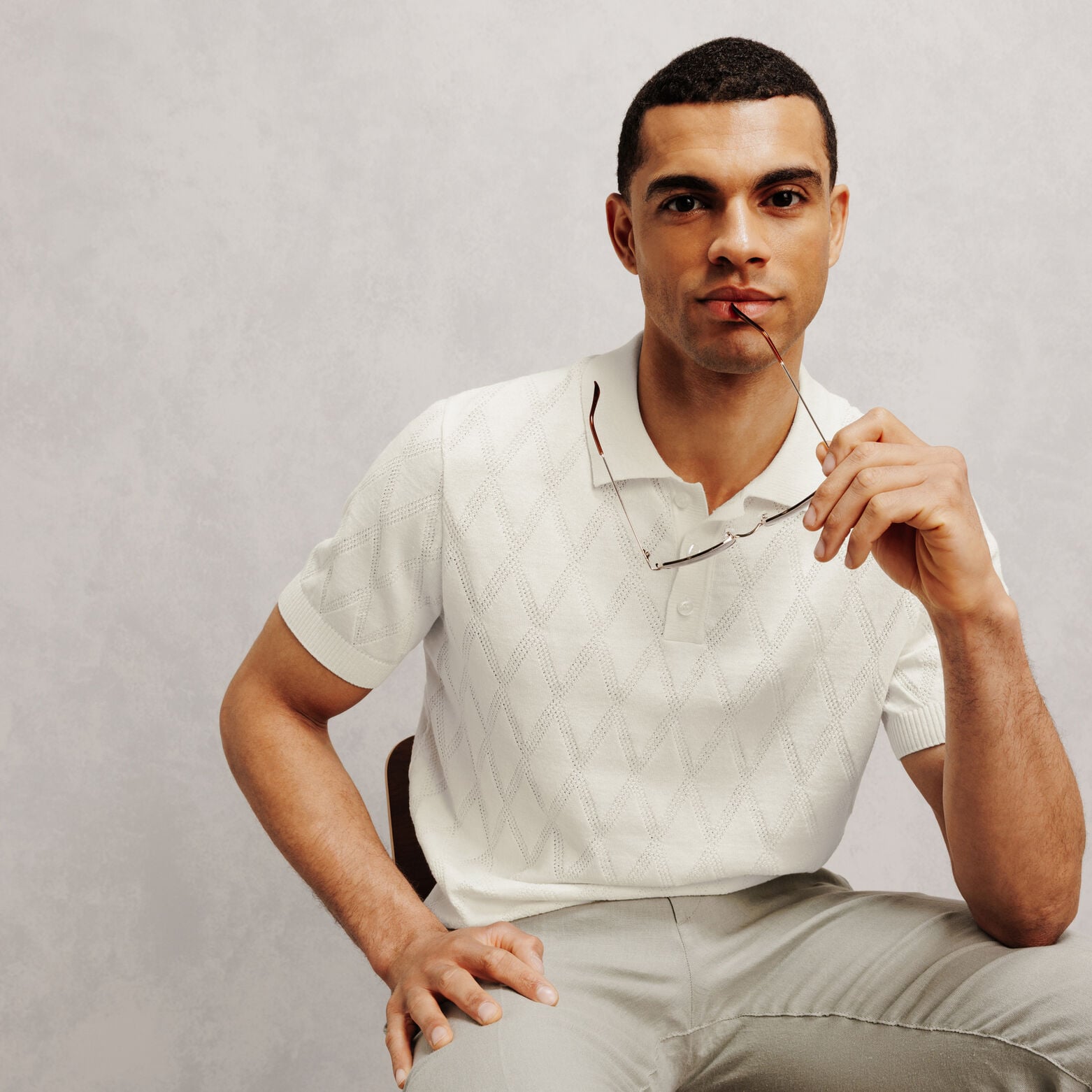 Polo en maille ajour&eacute;