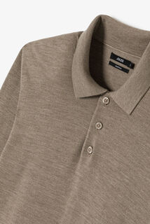 Polo en maille col boutonn&eacute; m&eacute;rinos