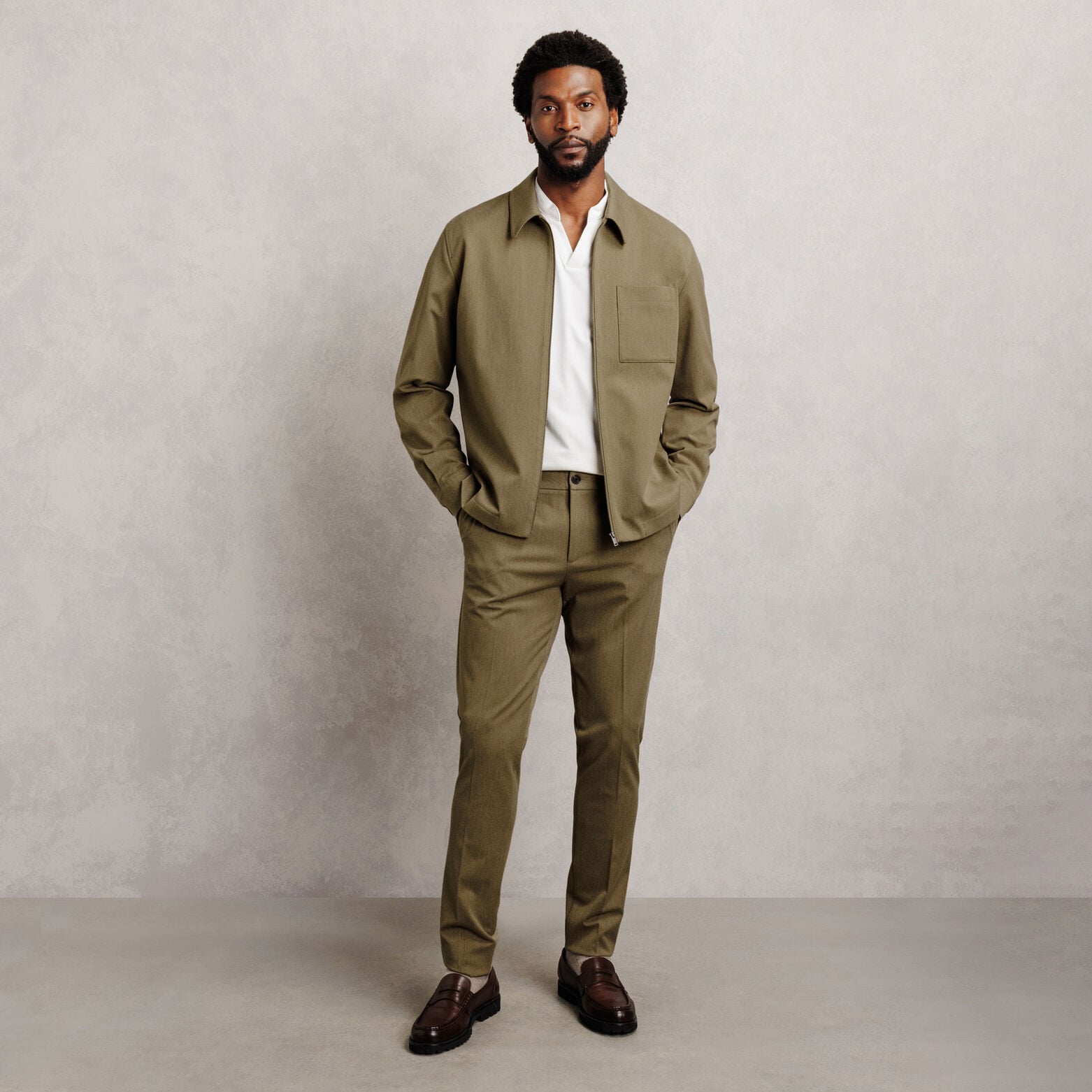 Veste col chemise zipp&eacute;e