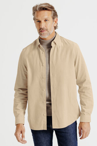 Regular fit hemd in fluweel