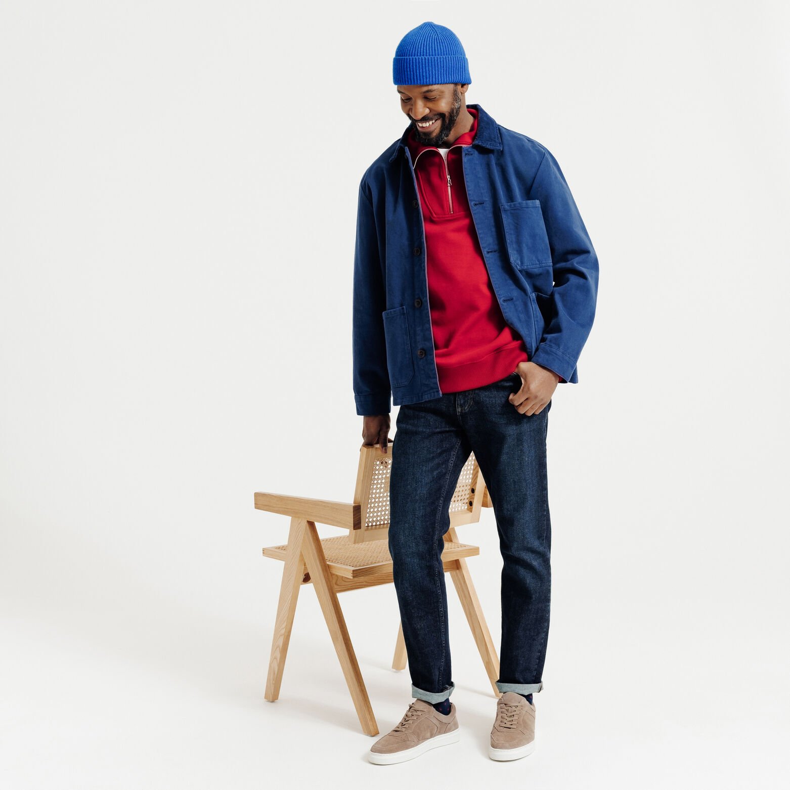 Sweat col camionneur zipp&eacute;