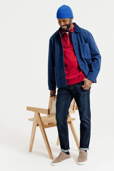 Sweat col camionneur zipp&eacute;