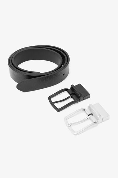 Coffret ceinture r&eacute;versible 100% cuir No&euml;l