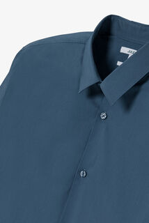 Slim effen hemd in gerecyclede polyamide