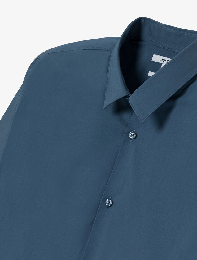 Slim effen hemd in gerecyclede polyamide