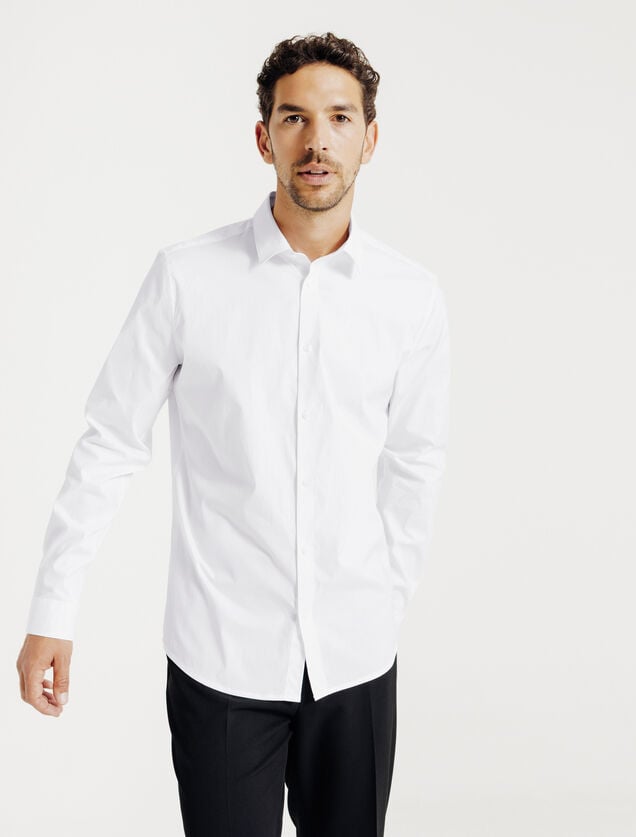 Chemise slim unie coton