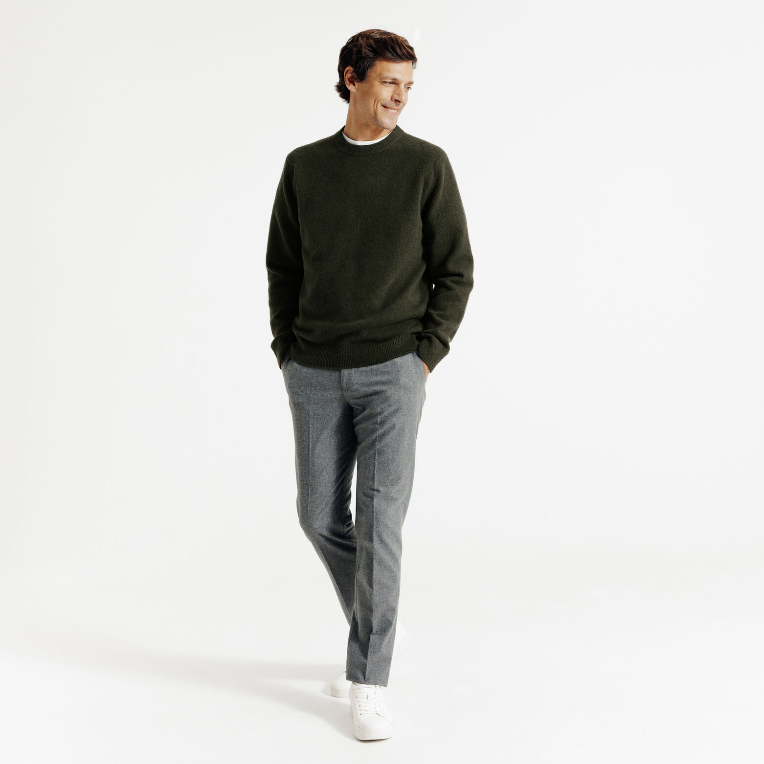 Pluizig trui ronde hals