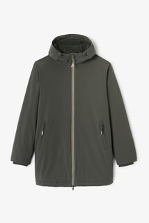 Parka longue &agrave; capuche doubl&eacute;e en sherpa