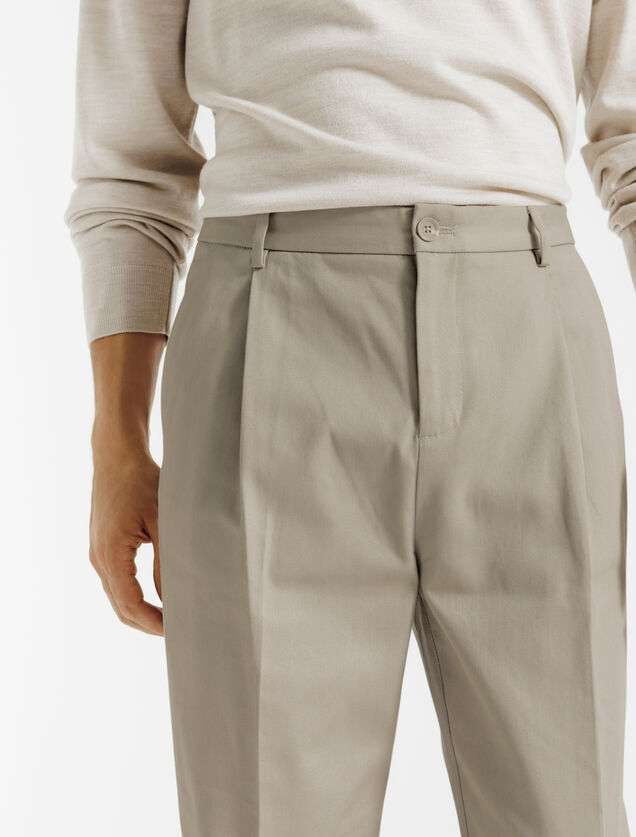 Pantalon chino loose &agrave; plis