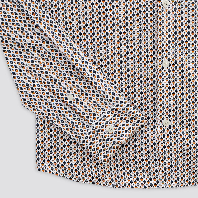 Chemise regular imprimé géométrique coton