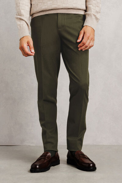 Pantalon chino slim en flanelle