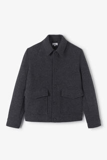 Blouson en laine col chemise