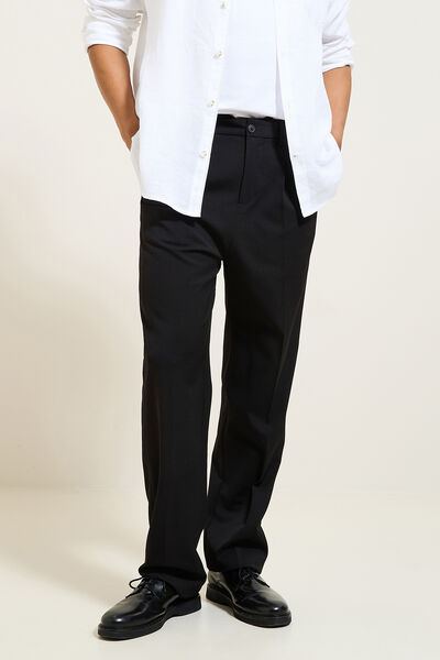 Pantalon large &agrave; plis
