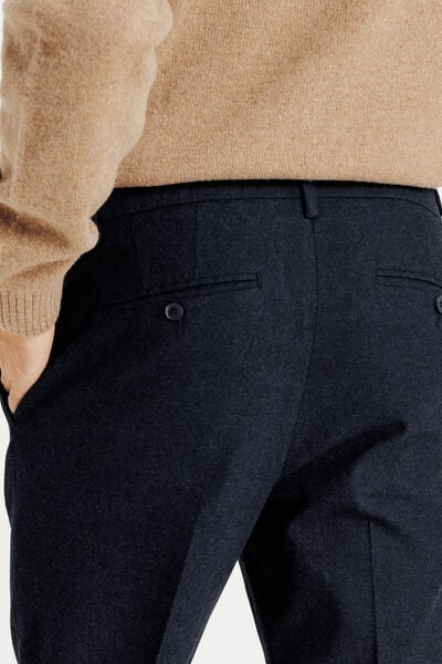 Pantalon chino slim effet flanelle