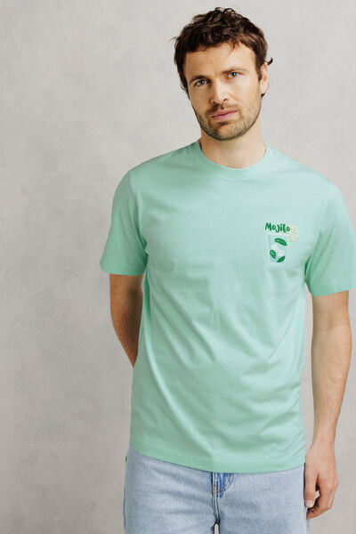 T-shirt met borstborduring