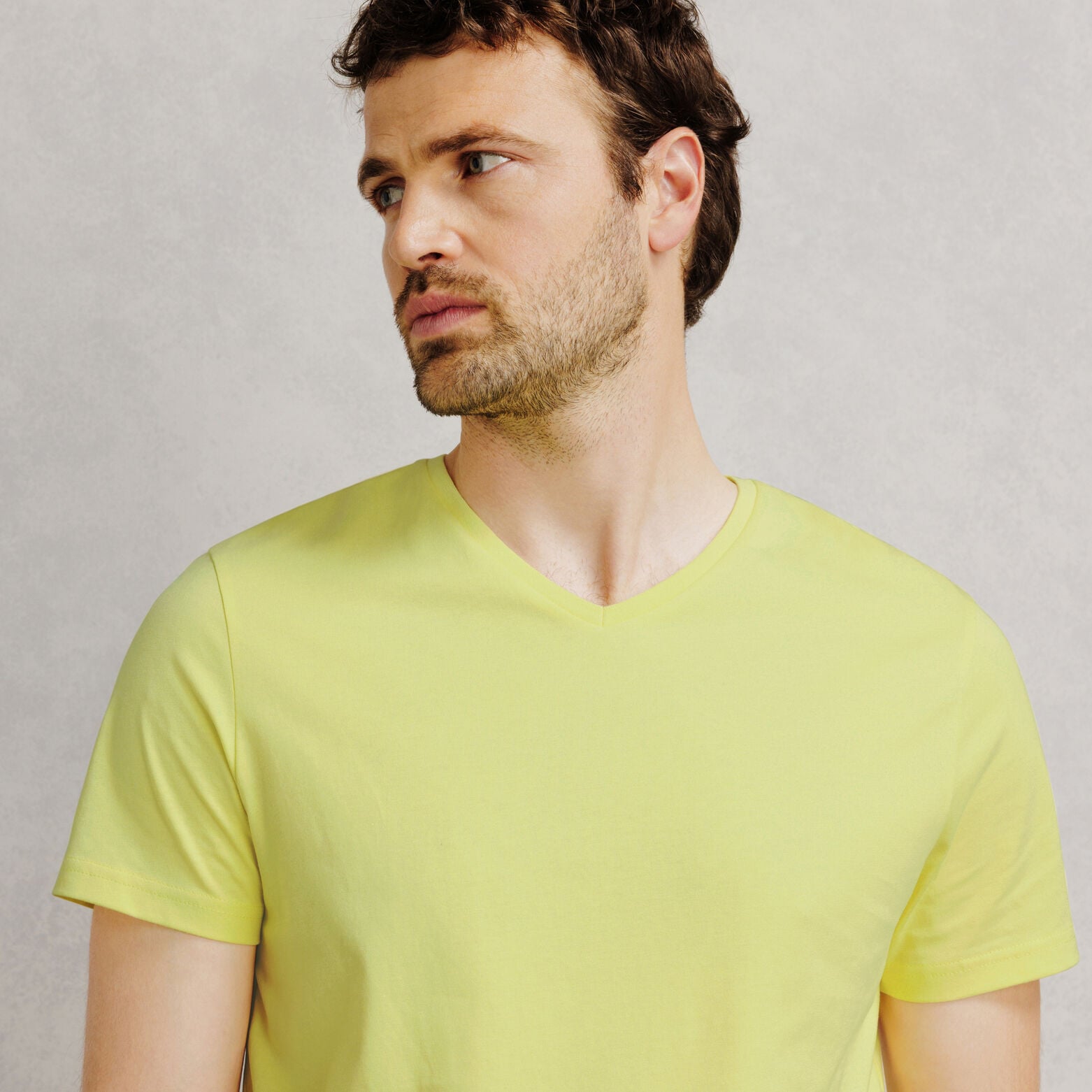 Tee shirt col V en coton