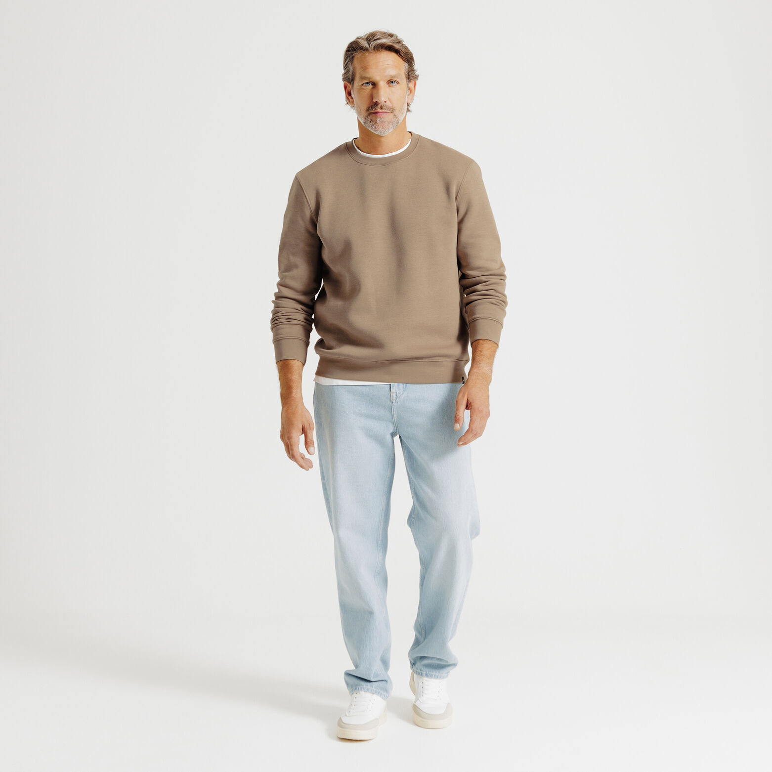 Effen sweater met ronde hals