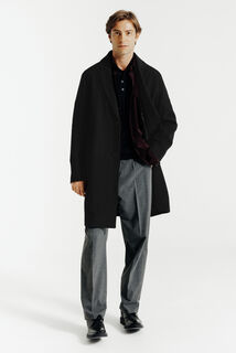 Manteau hiver long col tailleur