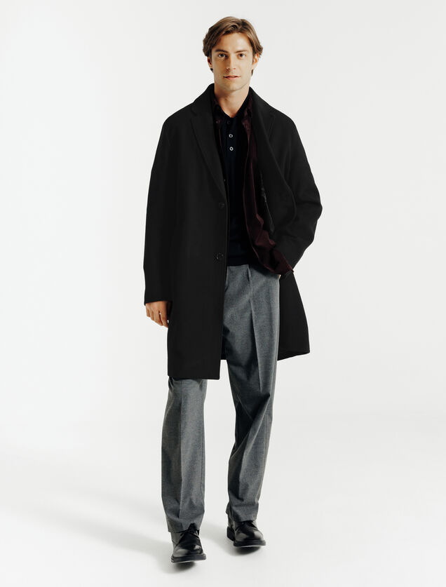 Manteau hiver long col tailleur