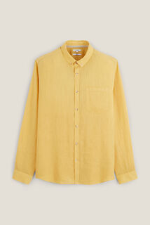 Chemise en lin regular col boutonné