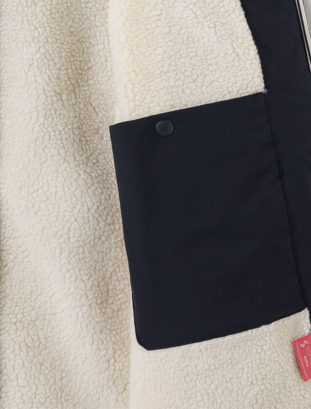 Parka longue &agrave; capuche doubl&eacute;e en sherpa