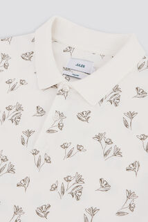 Polo manches courtes imprim&eacute; en jersey