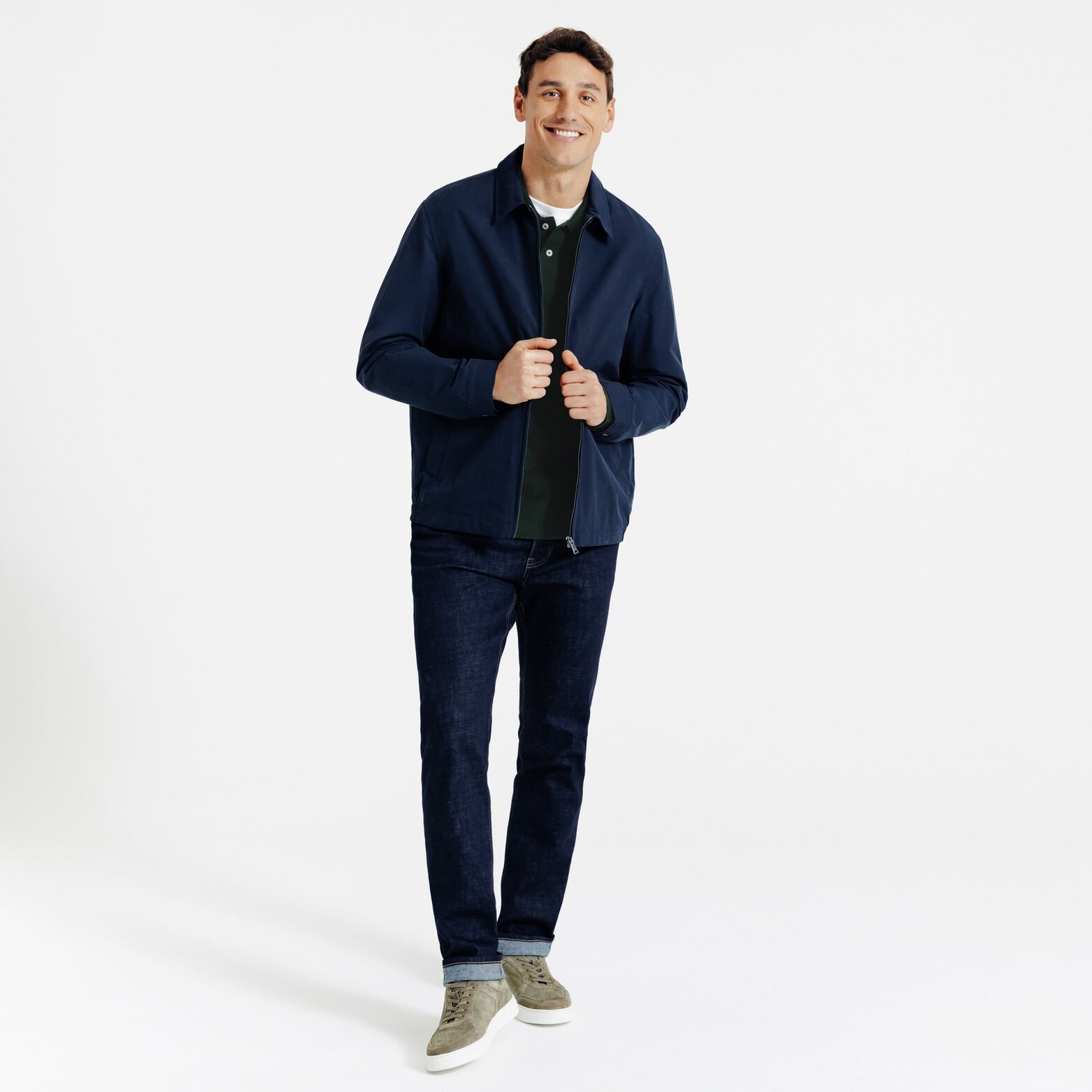 Polo manches longues piqu&eacute; uni