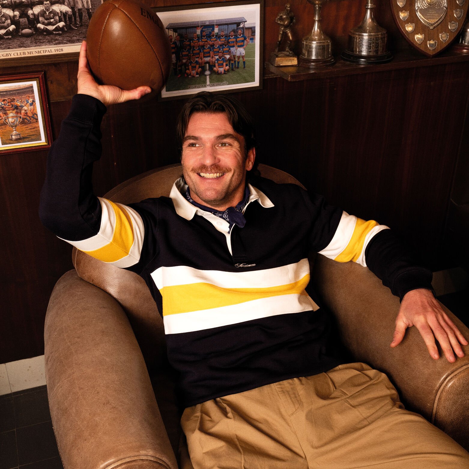 Sweater polokraag in fantasiestof