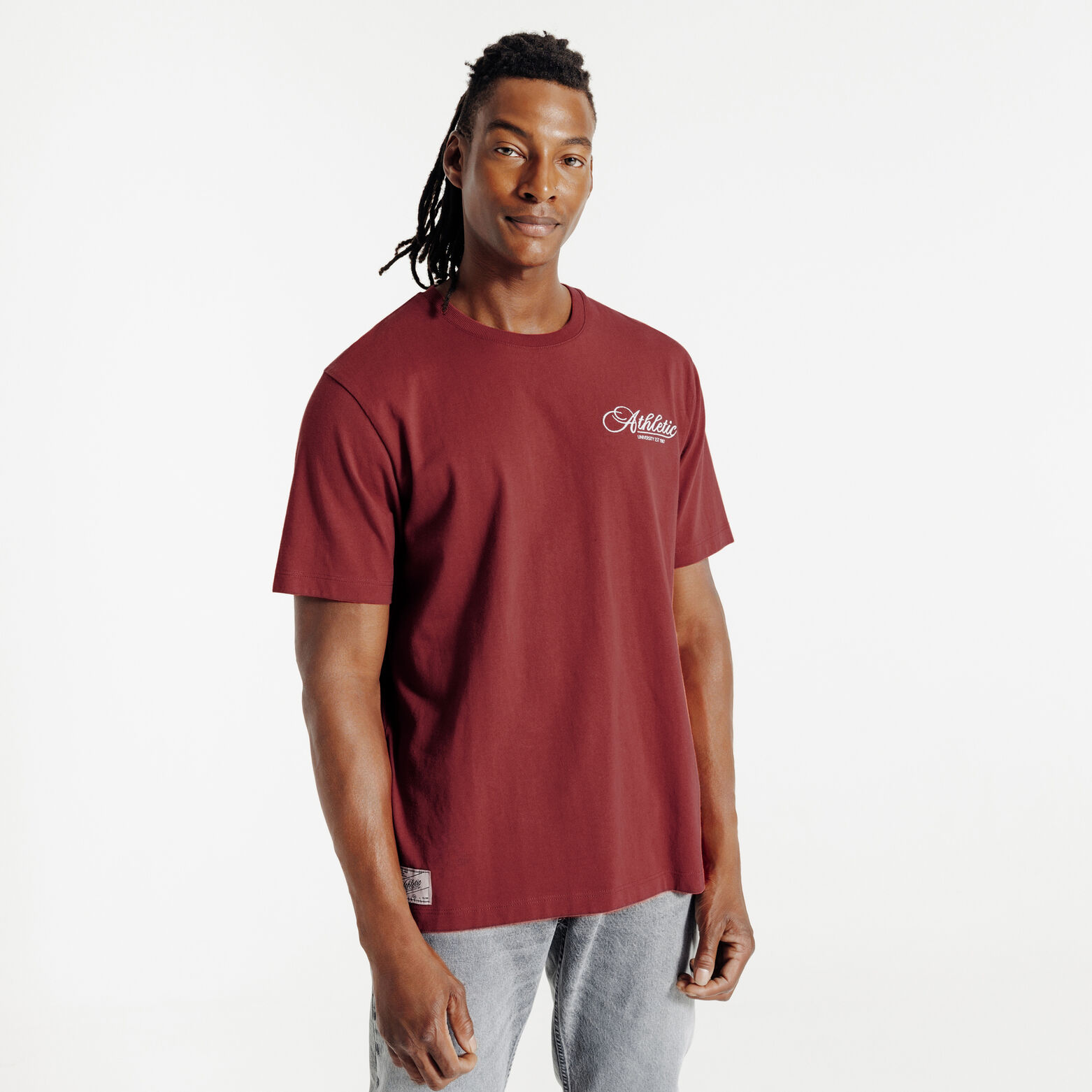 Tee shirt en coton broderie poitrine