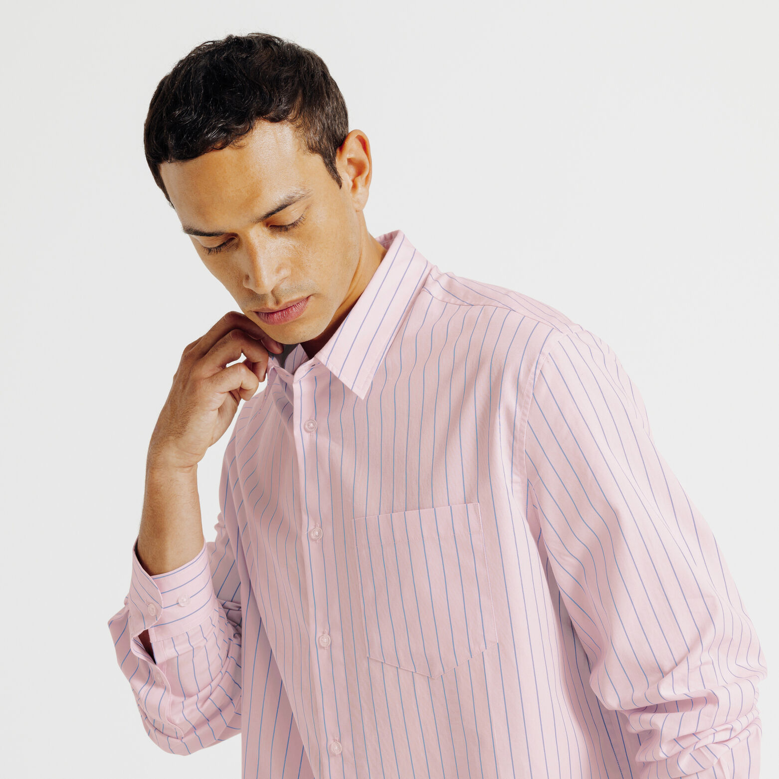 Chemise boxy en coton rayée