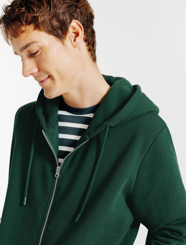 Sweater met kap en rits