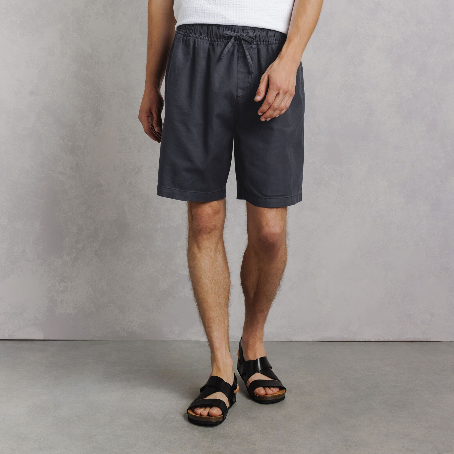 Bermuda coton lin taille &eacute;lastiqu&eacute;e