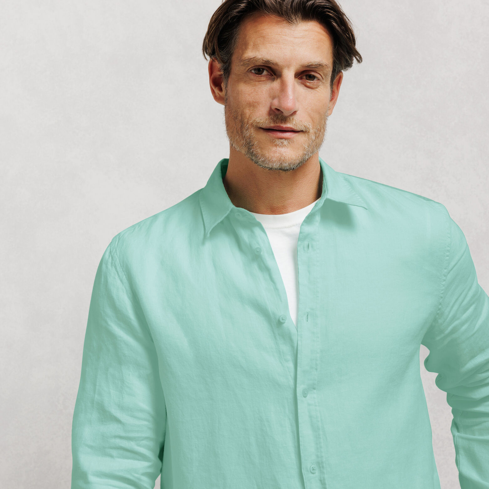 Chemise 100% lin regular unie