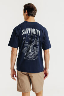 Tee shirt imprimé devant dos paysage