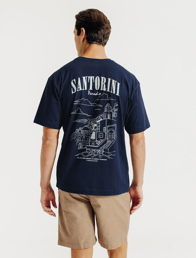 Tee shirt imprimé devant dos paysage