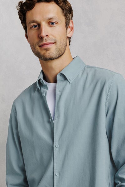 Chemise en velours c&ocirc;tel&eacute; unie