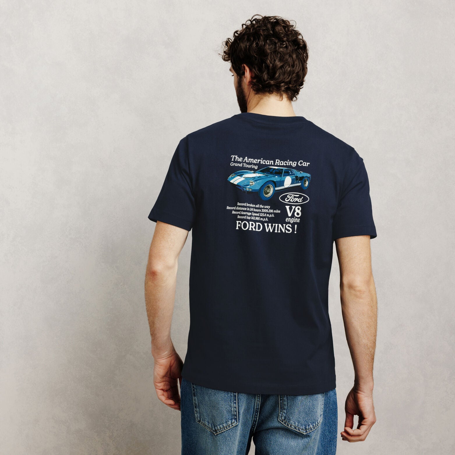 Tee shirt imprim&eacute; devant dos licence Ford GT40