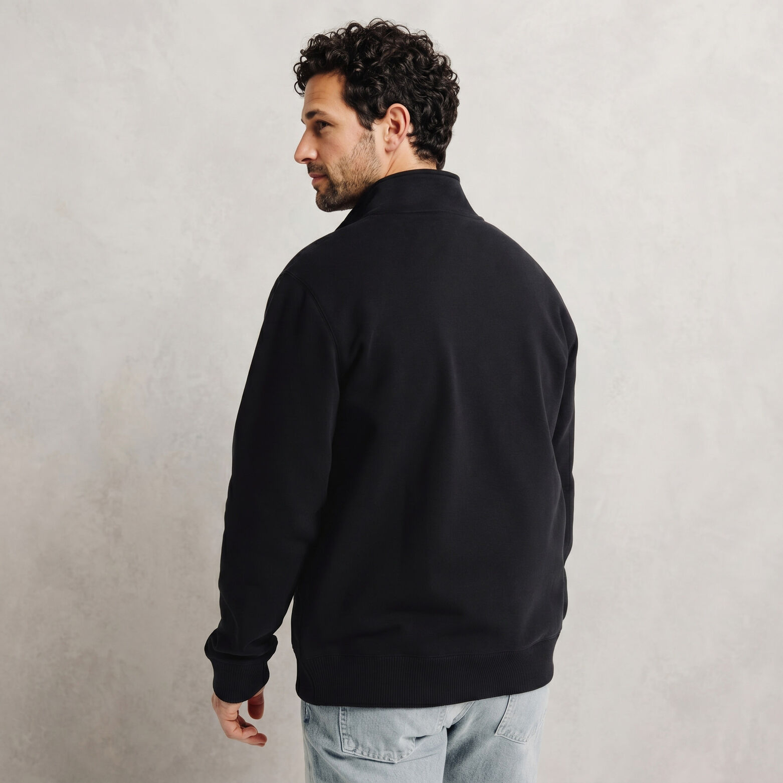 Sweat veste zipp&eacute;e col montant uni heavy weight