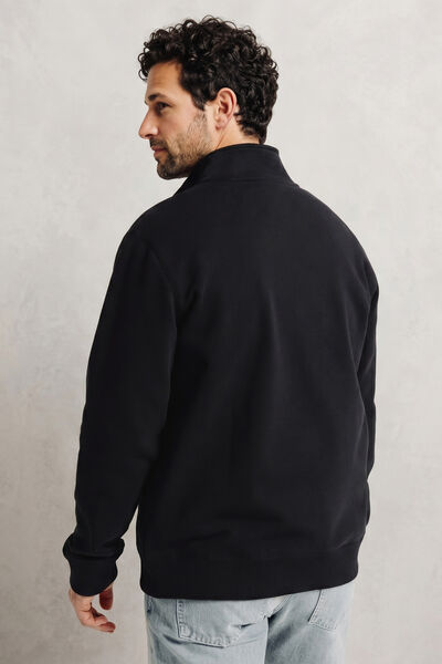 Sweat veste zipp&eacute;e col montant uni heavy weight