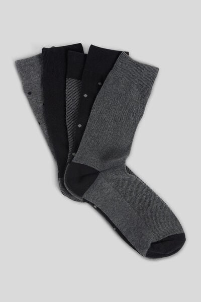 Lot de 5 paires de chaussettes fantaisie coton iss Noir