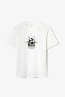 T-shirt met gebloemde print voor- en achteraan