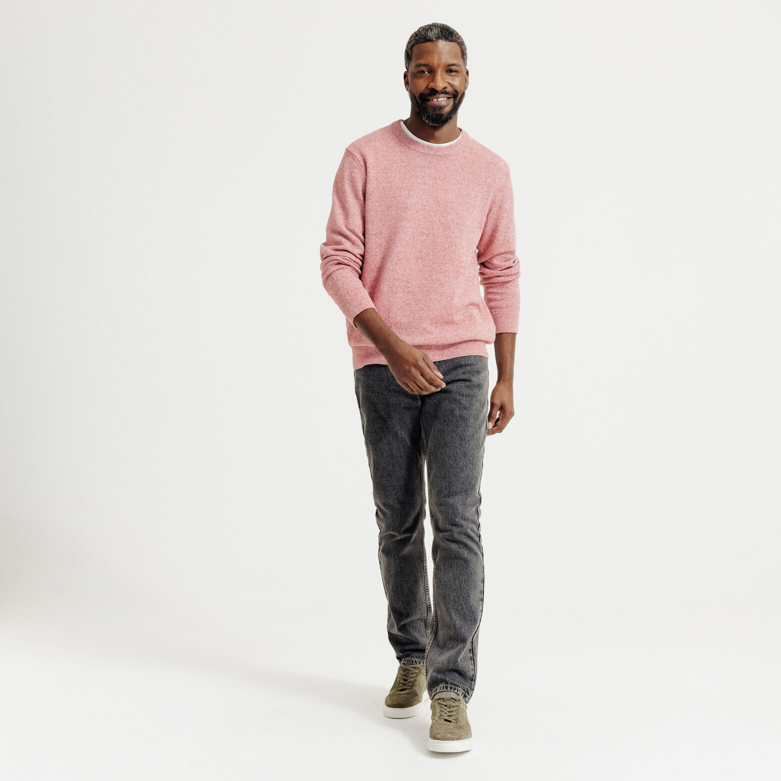 Trui ronde hals in fantasie-stekenpatroon